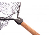 Fencl Landing Net King XL Wooden Handle with Silicon Net incl. Free Magnetnic Net Release